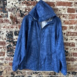 Southern Tide Men's Windbreaker Hoodie Size Large Blue Palm Floral Full Zip